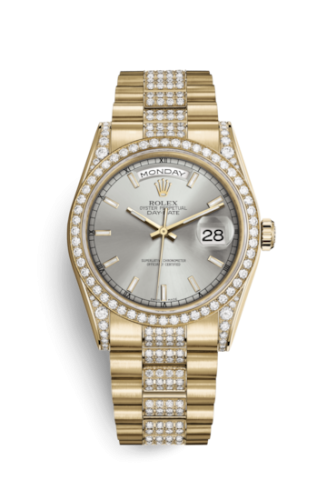 Day-Date 36 Yellow Gold Diamonds / President Diamonds / Silver