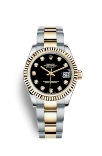 Datejust 31 Rolesor Yellow Fluted / Oyster / Black Diamond