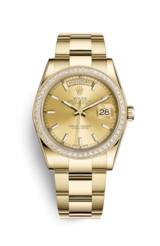 Day-Date 36 Yellow Gold Diamonds / Oyster / Champagne