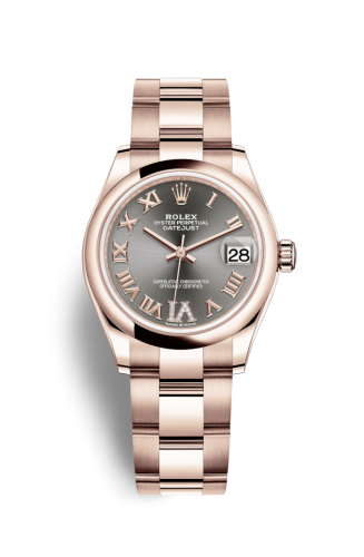 Datejust 31 Rose Gold / Domed / Grey – Roman / Oyster