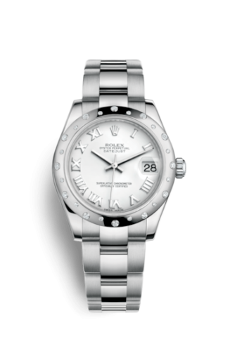 Datejust 31 Stainless Steel Domed Diamond / Oyster / White – Roman